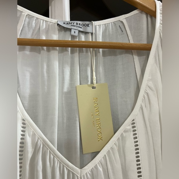 Ramy Brook Ryan Lace Trim Linen Minidress - Size S - NWT - white - Picture 8 of 11